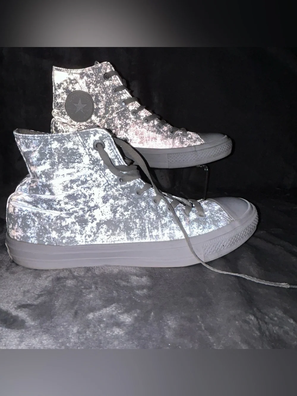 Converse All Stars Chuck Taylor II Lunarlon Mens 9.5 W 11 Gray Reflective Hi Top